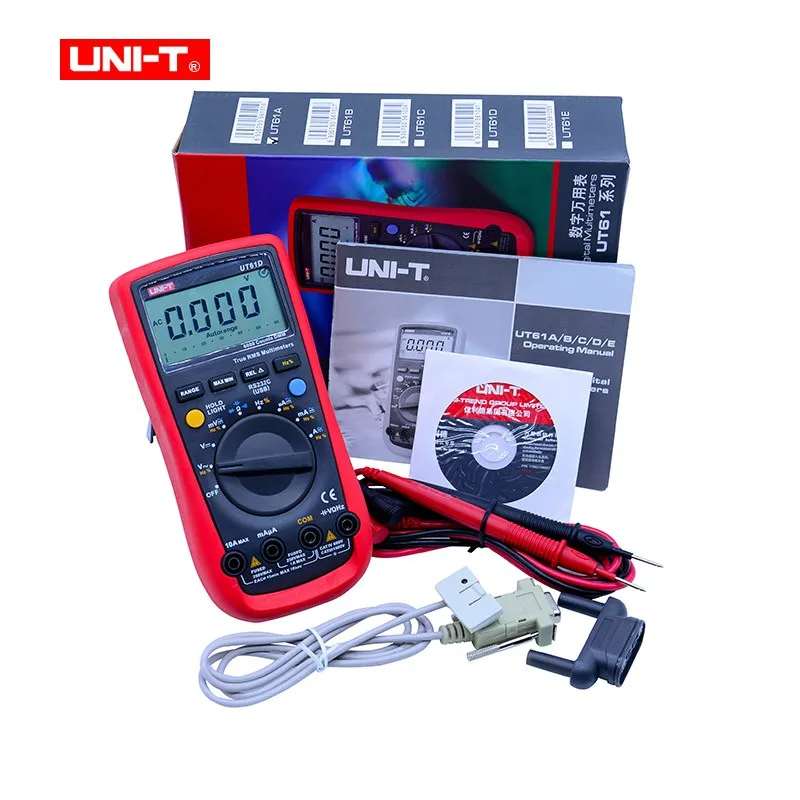 

Digital Multimeter UNI-T UT61D True RMS Auto Range 6000 Counts LCD backlight Digital Multimeters with RS-232C USB cable