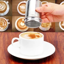 Cappuccino Chocolate Shaker Set,3 Different Shaped Jars,for Syrup Cocoa Cream,Powdered Sugar Contains 16 Coffee templates and 1 Coffee Art Pull pin.