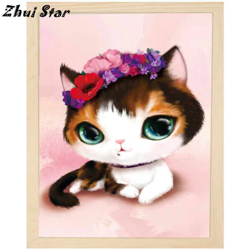NEW Diamond Embroidery 5D DIY Painting Cute Cat Animal Cross Stitch Rhinestone Mosaic FC781 | Дом и сад