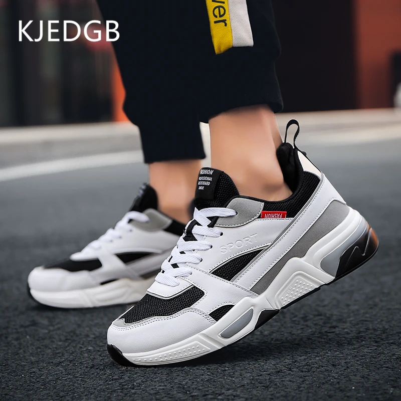 

KJEDGB New Men's Shoes with Retro Color Matching Style Big Size 39-46 Men Sneakers Mesh Breathable Casual Shoes Man Adult Male