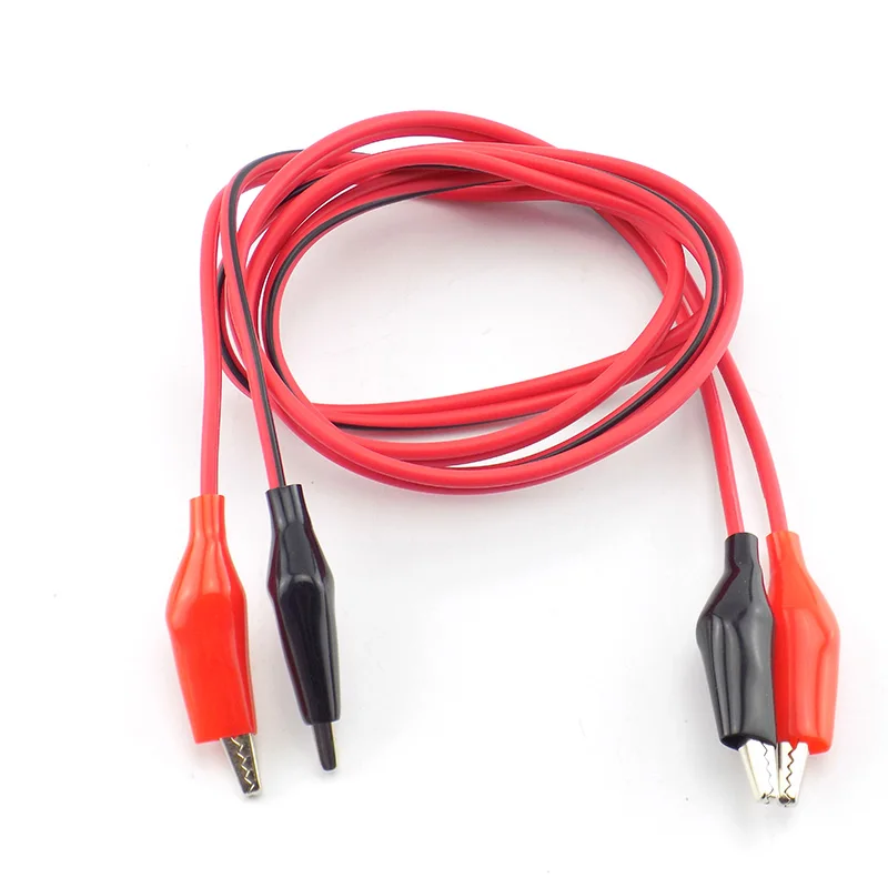 1M Double-ended Crocodile Alligator Clip Electrical Test Lead Cable Wire Moulded 
