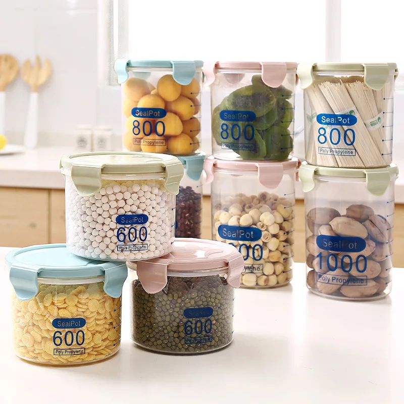 

Food Storage Boxes Pantry Storage Organizer Bins Container Space-saving Kitchen Box Plastic Jar Food Storage Tank Sealpot Box