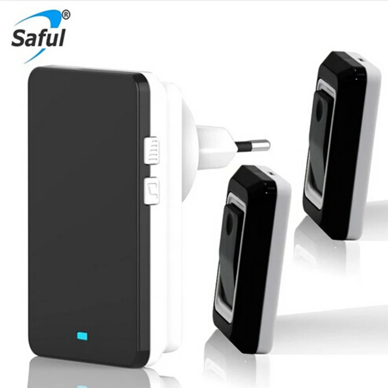 

Saful EU/US/UK Plug 28 Songs Optional Waterproof Press Button Smart Home Remote Control Doorbell Intelligent Wireless Doorbell