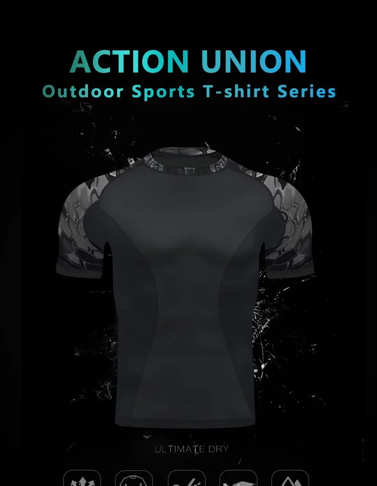 ActionUnion Тактическая Военная Мужская футболка короткий/длинный рукав Топ SWAT боевые футболки быстросохнущая Камуфляж Охота Спорт на открытом воздухе