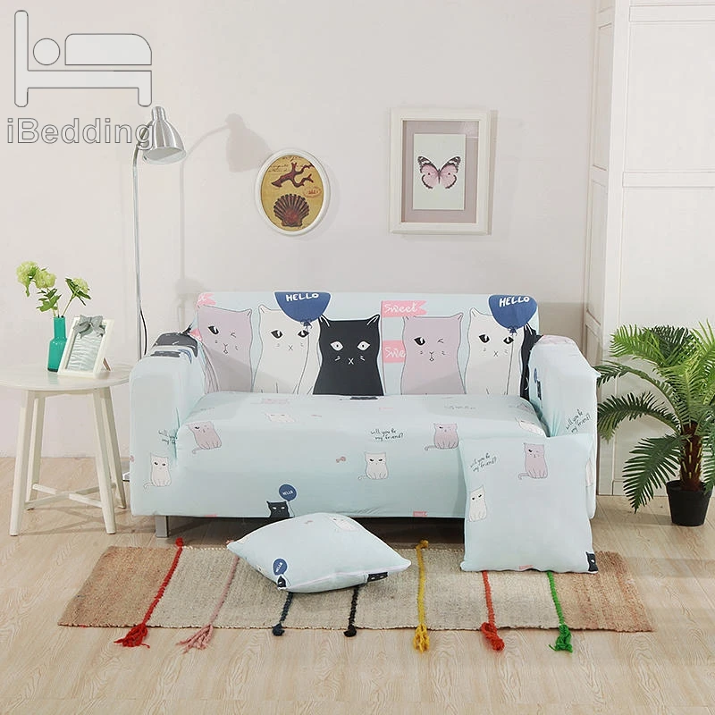 Fashion Cute Cat Sofa Protector Cover for Living Room Sofa