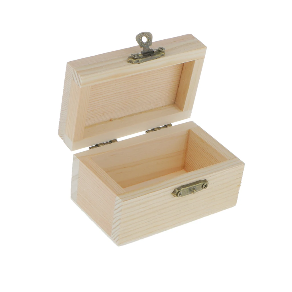 

Unfinished Unpainted Plain Wooden Rectangle Jewellery Tool Case/Storage Box for Arts Crafts Hobbies