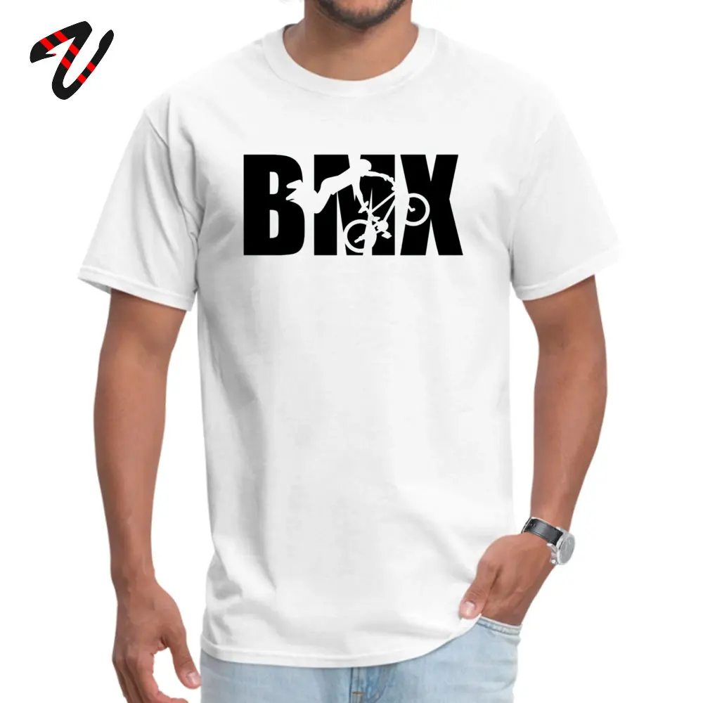 DesignGift Short Sleeve _white T Shirt Summer Fall Prevalent Round Neck All Cotton T Shirt Men Top T-shirts BMX  BMX 4697 white