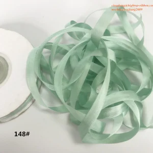 7 мм шелковая лента тутового шелкопряда чистый натуральный шелк атласная тафта однотонные ленты для вышивки - Цвет: 148