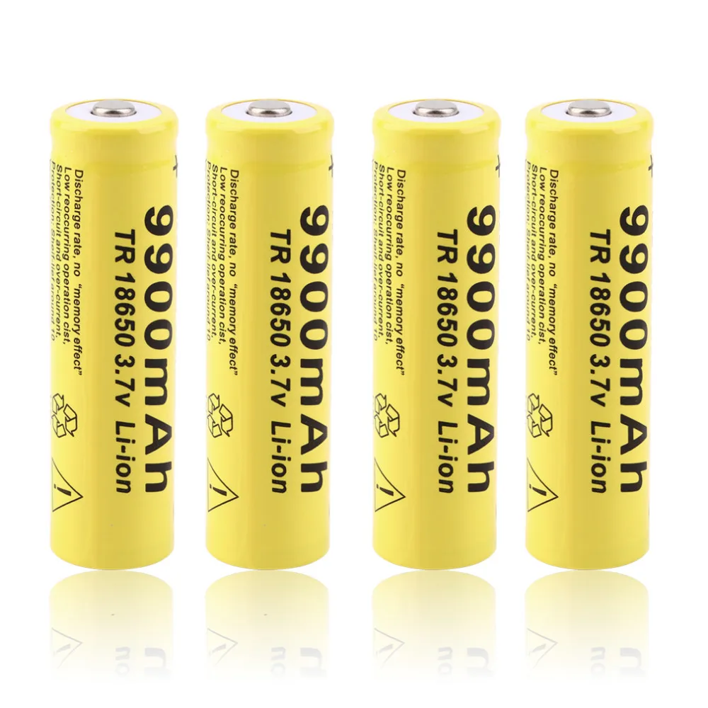 

2018 DAWEIKALA 6pcs Yellow Shell GTF 18650 3.7V 9900mAh Capacity Rechargeable Li-ion Battery for LED Flashlight Torch Battery