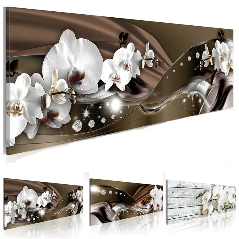 Современная Настенная живопись, чистый белый красивый цветок орхидеи, Картина на холсте, алмазная картина, декорация для дома