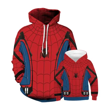 

Family Matching Outfits Hoodies Dad Mom Kids Sweatshirts Boy Marvel Avengers Super Hero Spiderman Sweatshirt Teens Men's Tops