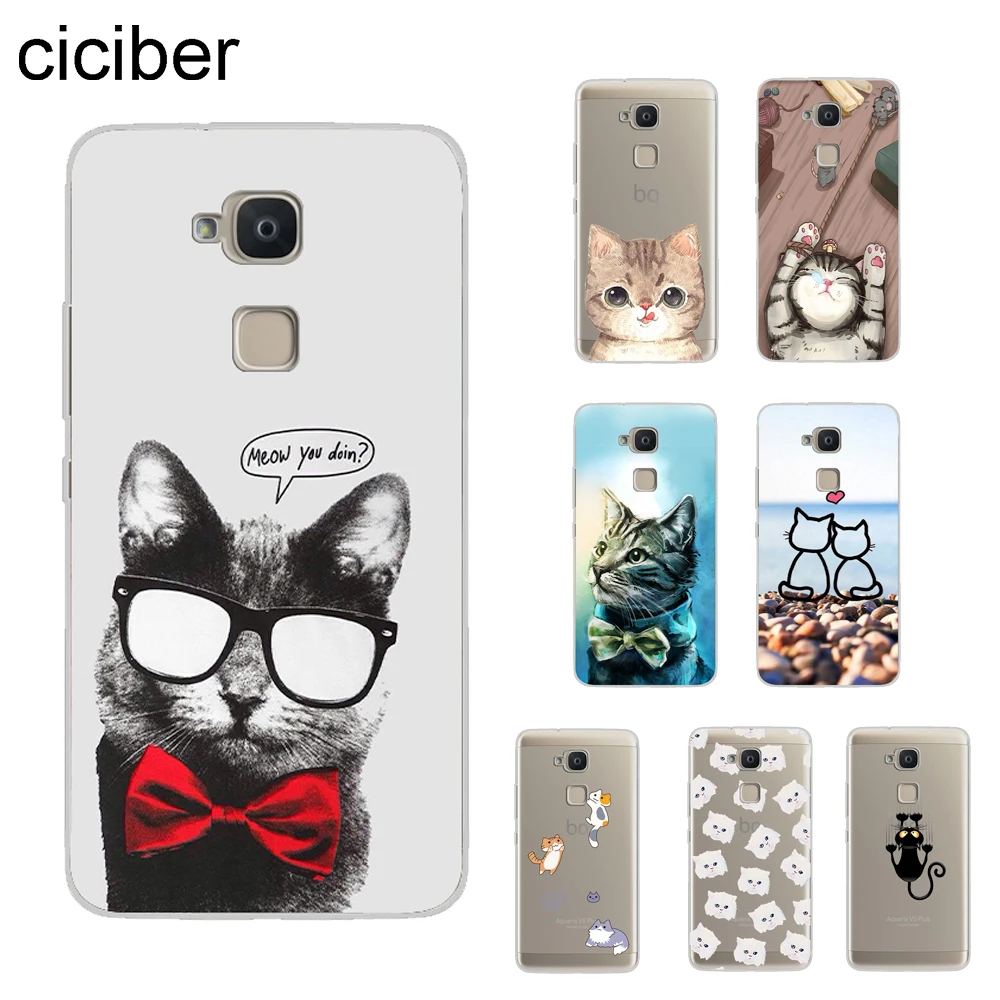 

ciciber Funny Cat Coque For BQ Aquaris X2 X Pro V VS U U2 Lite Plus Phone Cases For Aquaris E5s M5 M5.5 M4.5 X5 Soft TPU Fundas