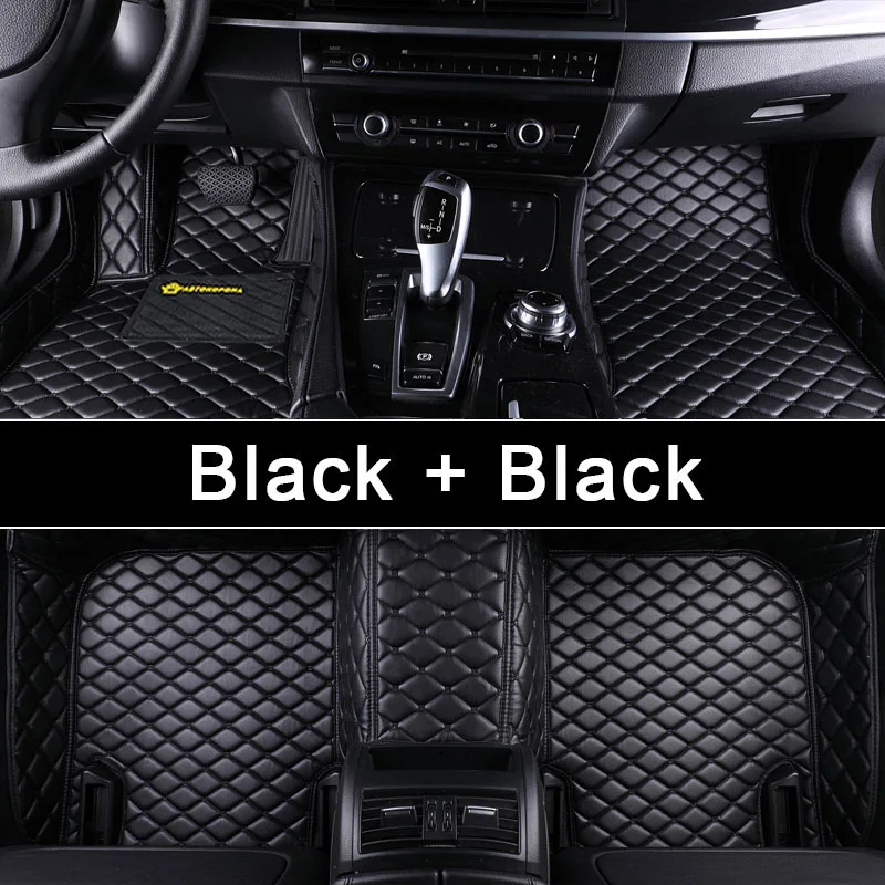 Для авто коврики автотовары аксессуары для авто 3D коврик из эко-кожи в салон автомобиля для BMW 7 серии 2001- E65 E66 F01 F04 G11 G12 полный комплект на весь салон автомобиля, 6 различных цветов на ваш вкус - Название цвета: Black-black line