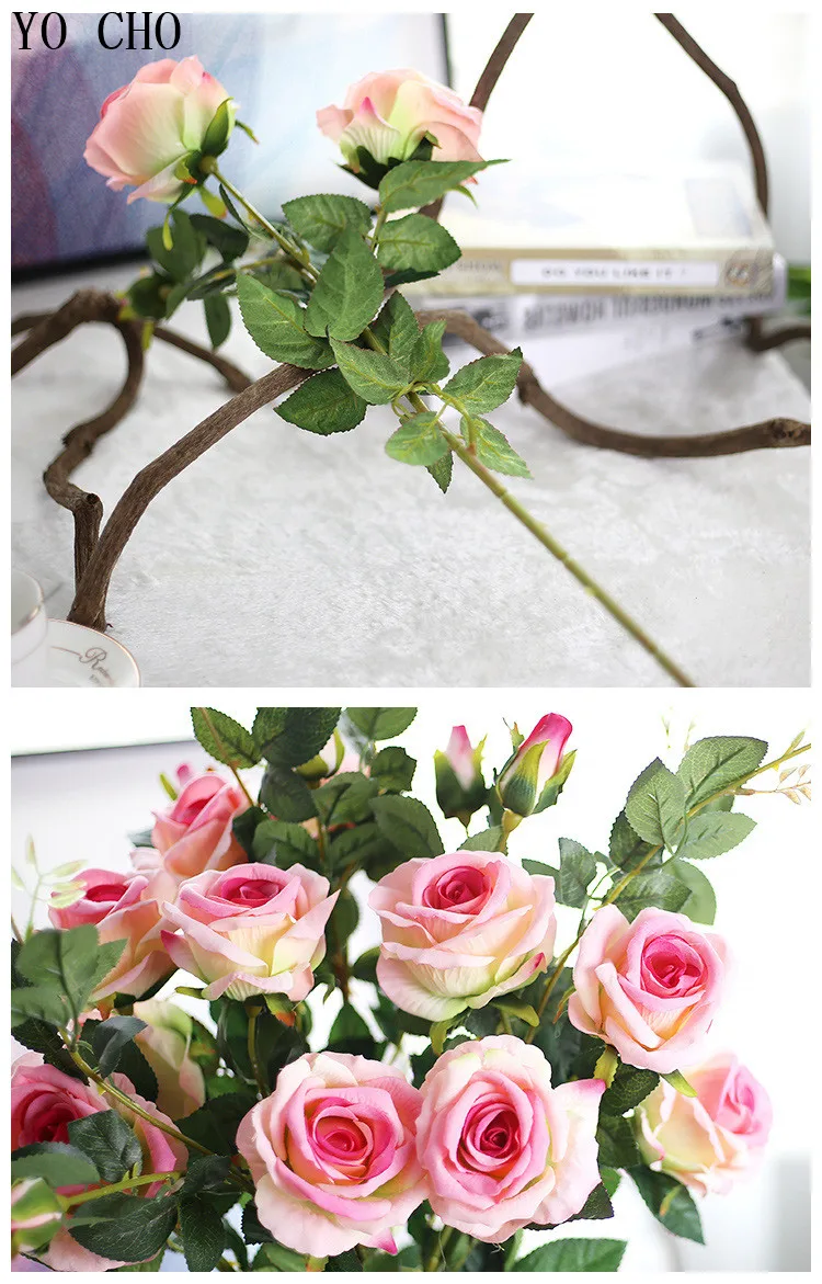 3 heads velvet roses11