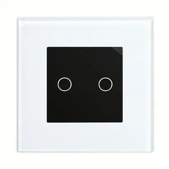 

Bseed 240v Touch Switch 2 Gang 1 Way Light Touch Switch With Crystal Panel White Light Touch Wall Switch Eu Uk Us Au Rs