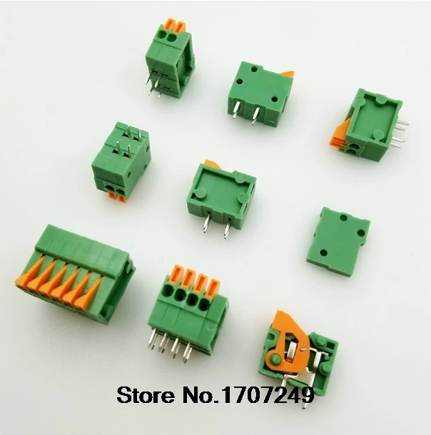 

50PCS KF141R-2.54 2P 3P 4P 5P 6P 7P 8P 9P-20P Connection terminals 2.54mm Pitch Right Angle PCB Spring Teminal Block Connector