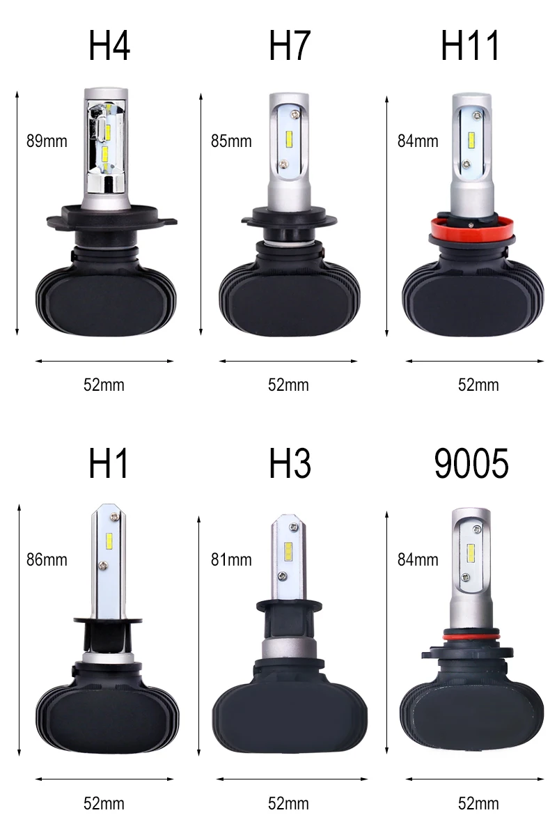 DUU 2 предмета 9005 HB3 9006 HB4 H11 H4 H7 Led H1 авто фары S1 N1 50 Вт 8000LM 6000 К автомобильной лампы CSP Lumileds ла