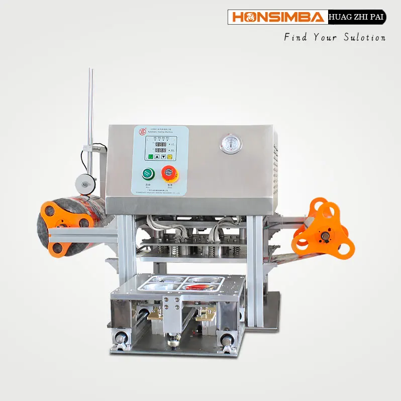 DHF801DF small plastic juice cup sealing machine 50 250mlin Vacuum