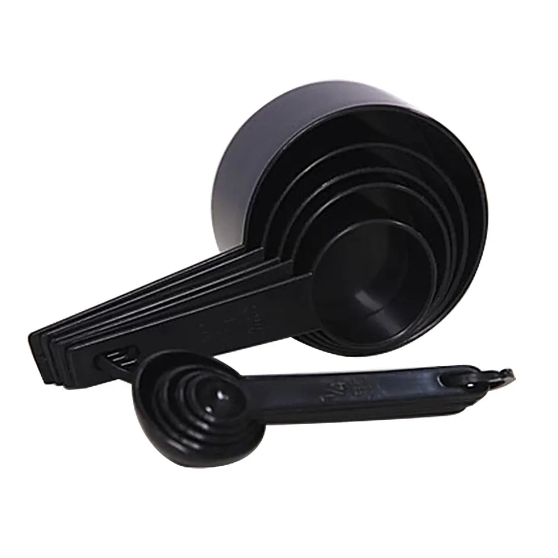 Новое поступление 10 шт. черный Цвет измерения чашки и мерная ложка совок силиконовые ручки Кухня измерительный инструмент