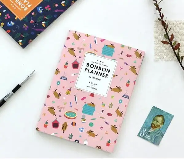 

Colorful Funny Cartoon Design B5 Monthly Planner Undated Agenda 60P School Office Scheduler Gift