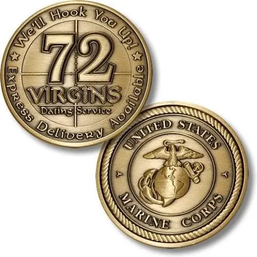 

Sample Order,U.S. Marine Corps / 72 Virgins - USMC Bronze Challenge Coin