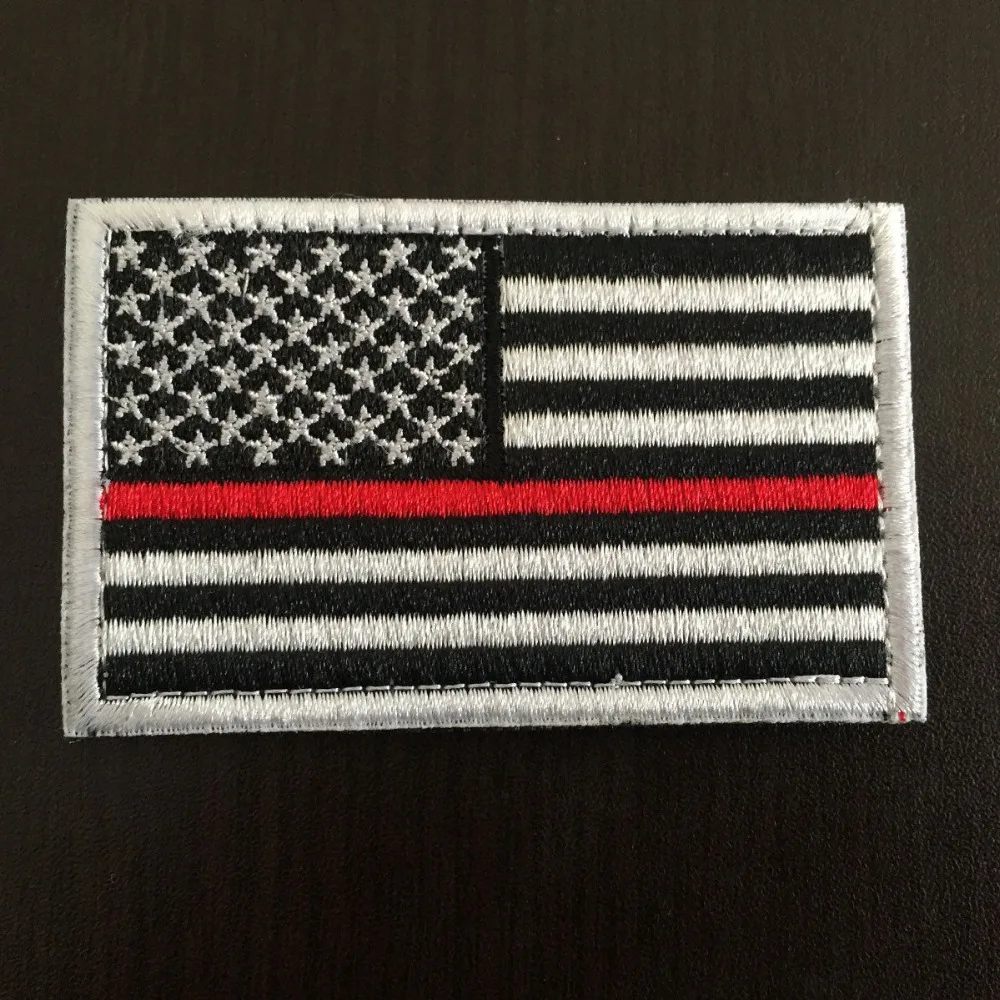 Firefighter Thin Red Line United States Flag Patch Fire /& Rescue EMT Hook//loop