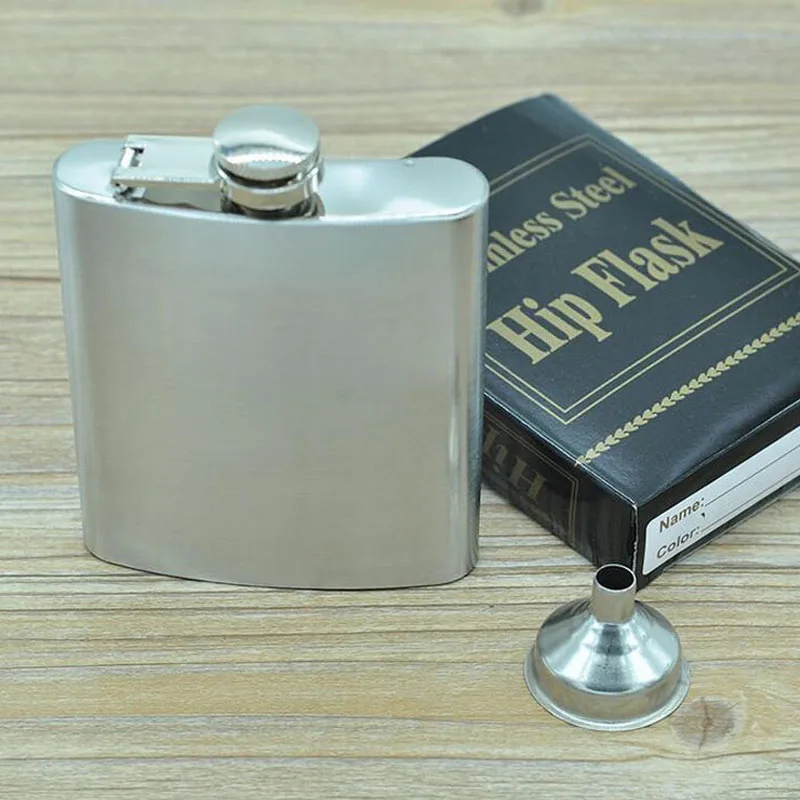 100set Portable 7oz 196ml Stainless Steel Pocket Hip Flask Liquor