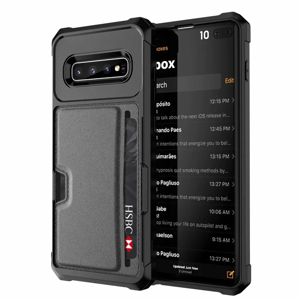 

For Samsung Galaxy S10 S10E Plus Leather + Silicone Anti Shock Impact Magnet Car Stand Card Case For Samsung S 10 E Plus Cover