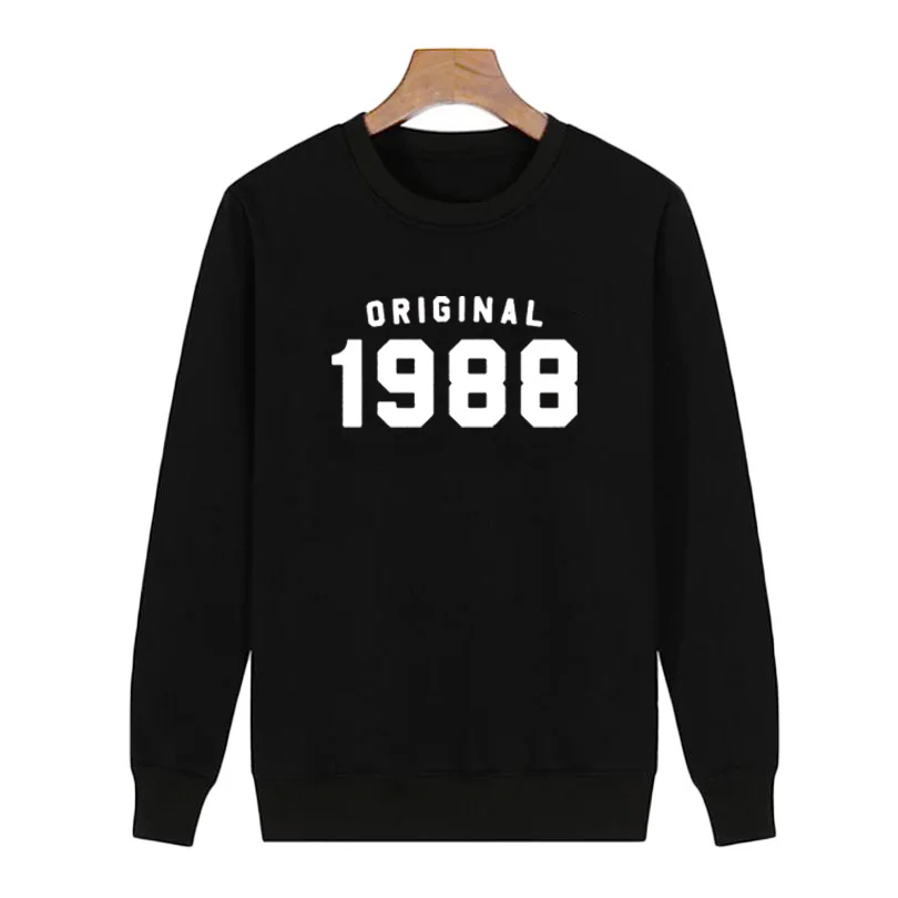 

Tumblr Classic Sweatshirt 30th Birthday Gift Ladies Original 1988 Funny Slogan Born In 1988 Women's Hoodies Funny Party Clothes