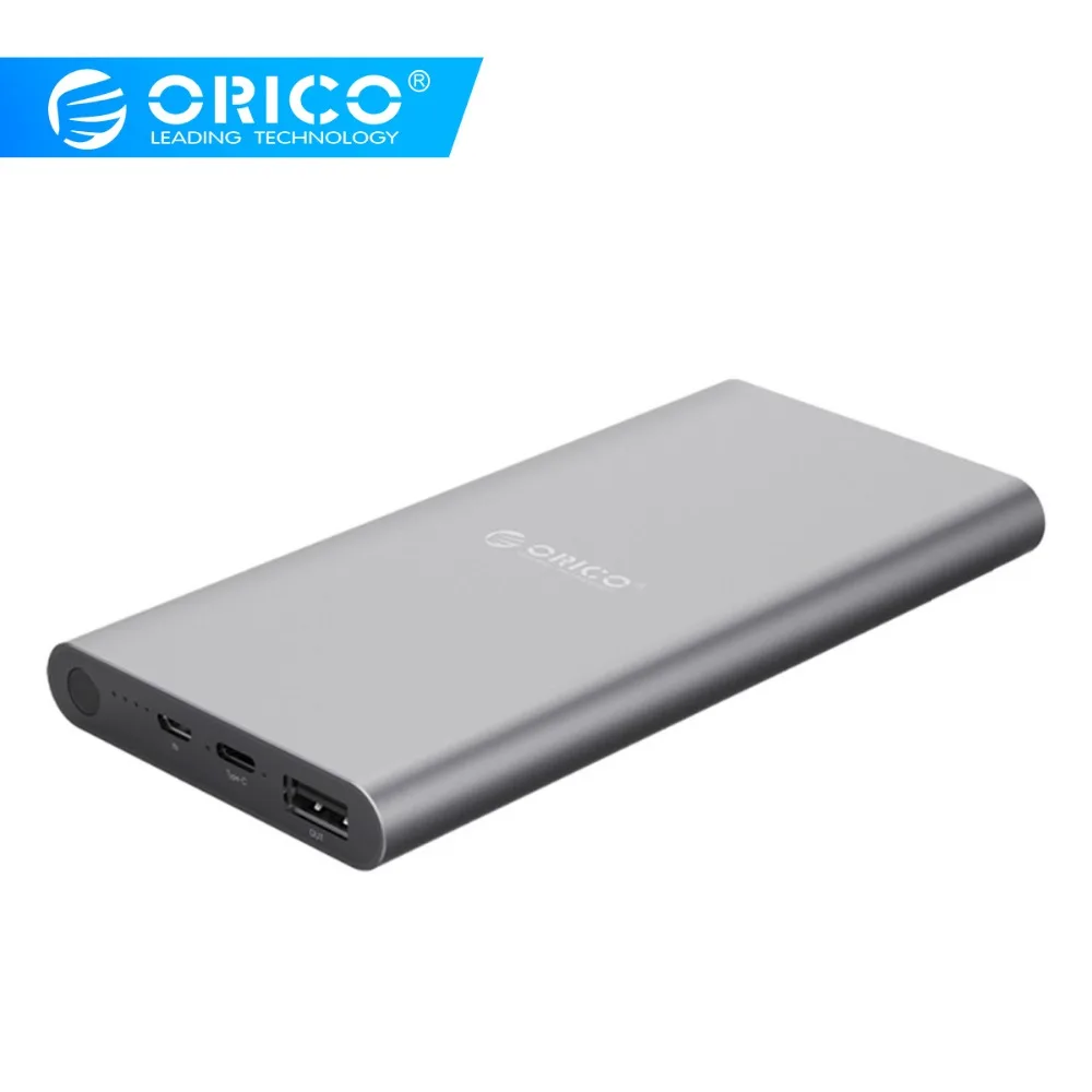 Внешний аккумулятор ORICO T1 10000 мАч Type C с двойным выходом быстрая зарядка для Samsung