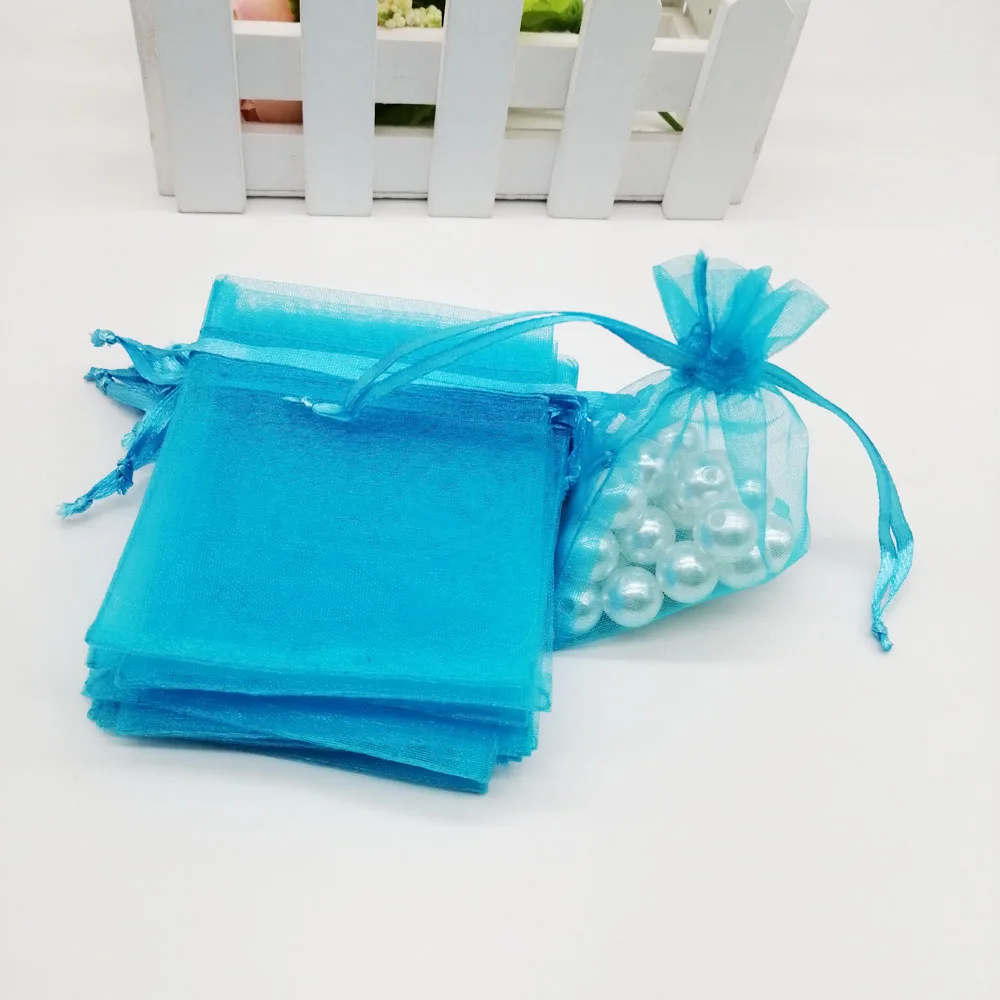 Light Blue Organza Gift Pouch Wedding Favour Jewellery Bags 23 Colour & 10 SizeS 