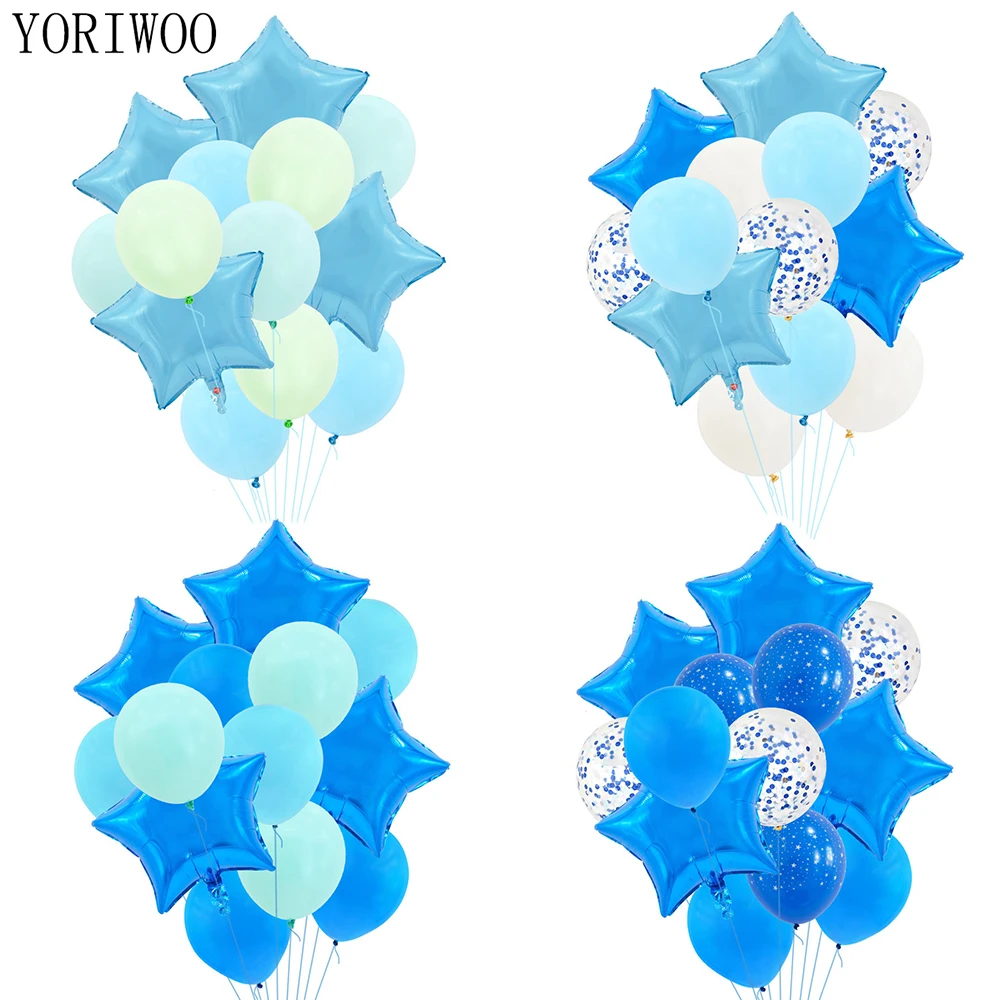 YORIWOO Макарон конфетти для воздушного шара Baby Shower Boy латексный шар 1 год набор