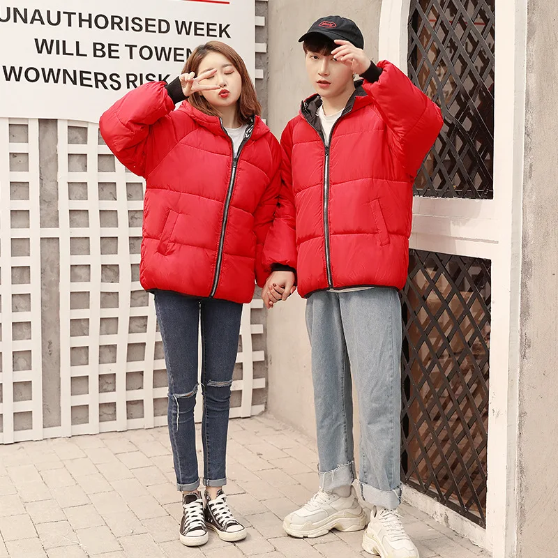 Voobuyla Down Cotton Coat Women 2018 New Long sleeve Coat Winter Warm Jackets Female Fashion Couple Wear Short Jacket Casaco Men Coats