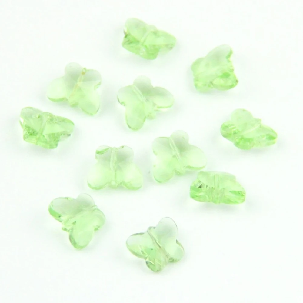 Apple Green 14 мм бабочки бисер смешанные цвета Высокое качество K9 кристалл ювелирные аксессуары в виде бусин для Diy& части - Цвет: Apple Green