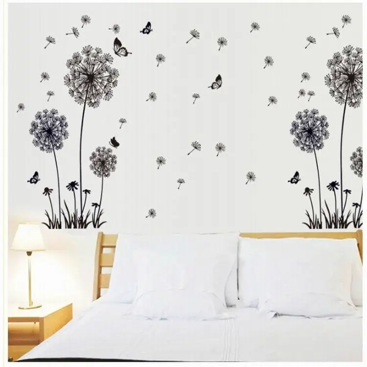 Наклейки на стену Бабочка Летающая в одуванчике 2017 ПВХ|butterfly flying in dandelion|butterfly