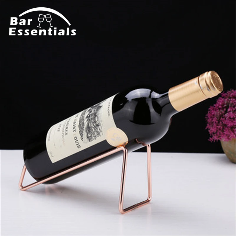 

Wine Rack Decoration Bottles European Style Stainless Steel Simple Red Wine Rack Ornaments Creative Display Bottle Rack