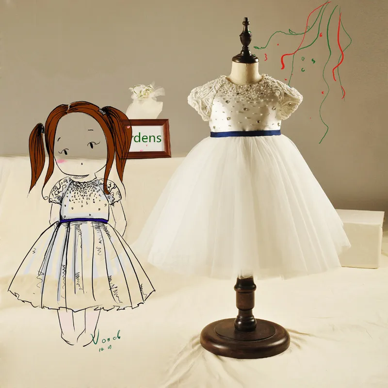 

teenage girls clothes ball gowns for children pageant top grade kids wedding dresses ivory beading diamond wedding dress
