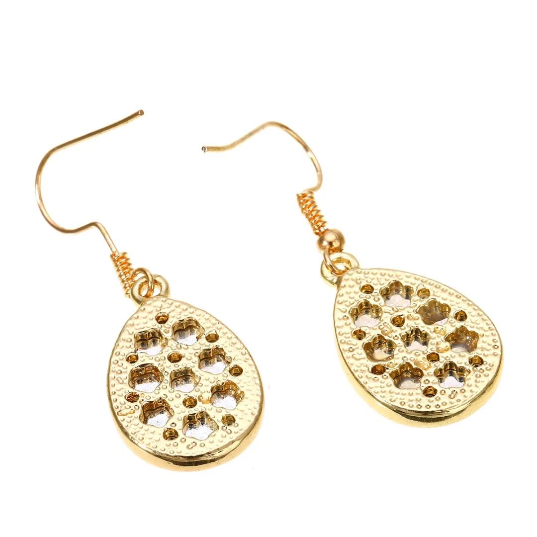 Women Druzy Crystals Teardrop Dangle Earrings Colorful Waterdrop Earrings Simple Drusy Jewelry Femme Brincos 5 Colors