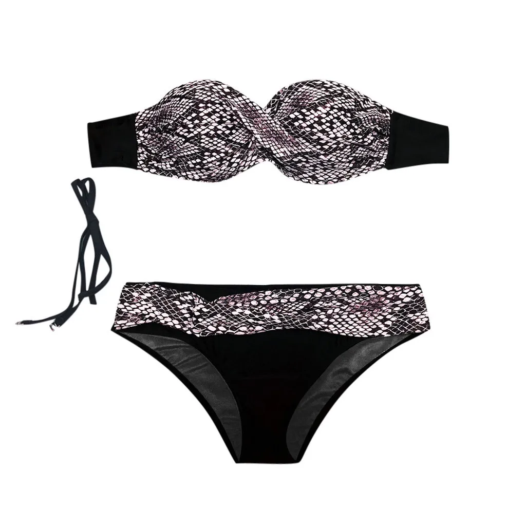 Flower Women's Push Up 2 Piece Swimsuit Beachwear Gradient Quality Print Bikinis