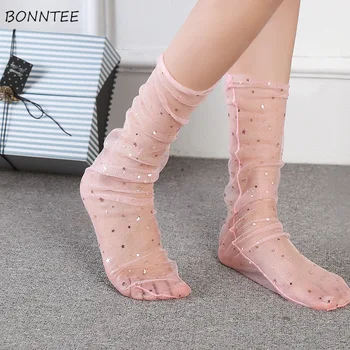 

Socks Women Thin Trendy Lovely Sexy Breathable Elegant Leisure Korean Style Womens Solid Comfortable Ladies Sock Summer Daily