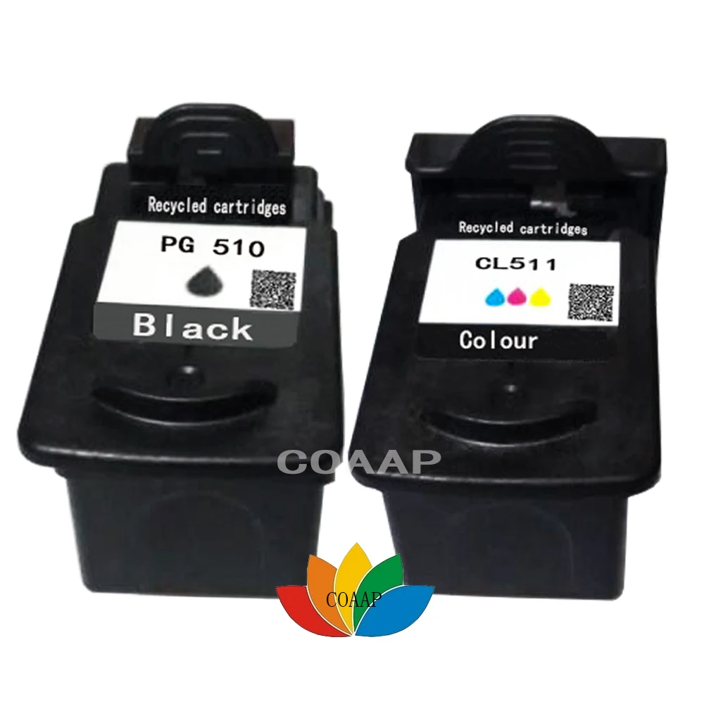 2 Compatible PG-510 CL-511 Ink cartridge for Canon PIXMA MP230/MP250/MP260/MP280/MP480/MP495/MX320/MX360/iP2700