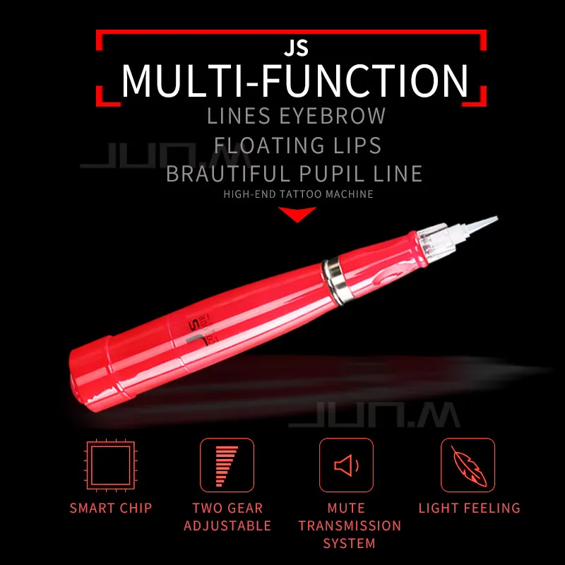 

1Pcs Professional Red Permanent Makeup Machine Rotating Pen Built-in Battery Motor for Eyebrow Lips Tattoo Beautiful Art