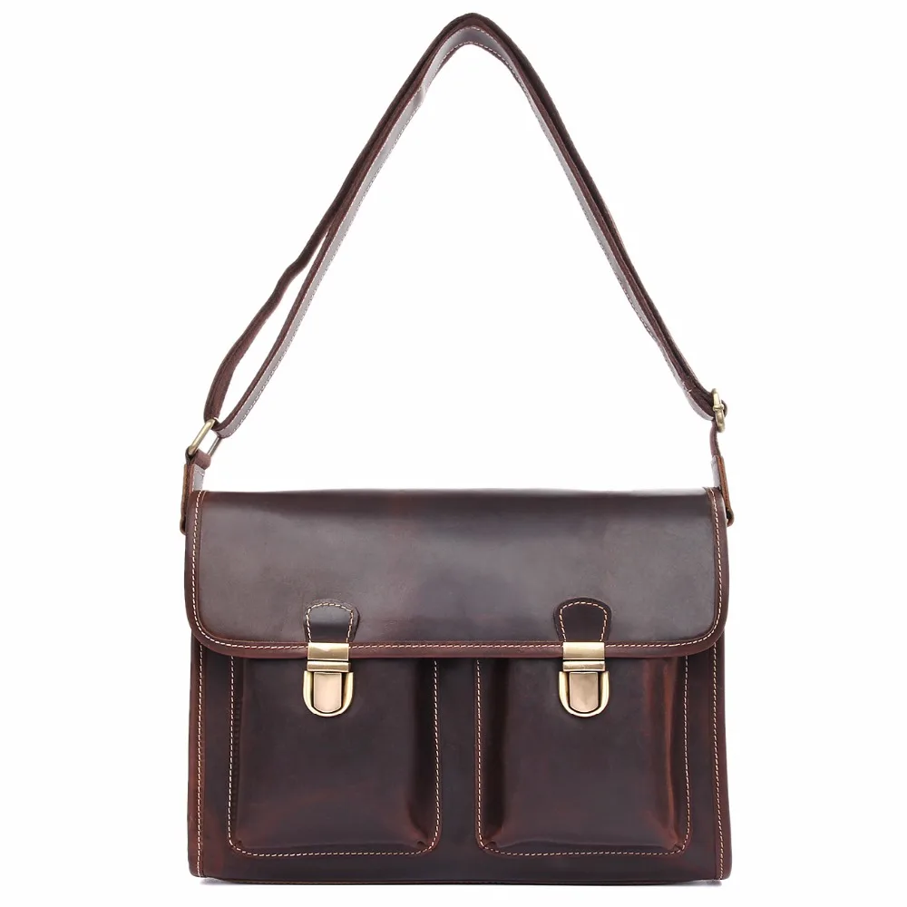 J.M.D Tiny Darrk Brown Flap Bag Fits Cell Phone Wallets Glasses High Quality Cow Leather Sling Bag Messenger Bag 1021C