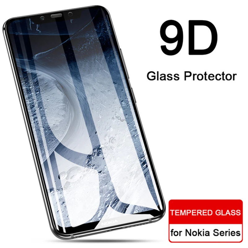 Закаленное стекло 9D для Nokia 6 1 5 шт. защитный чехол экрана Plus 2 3 7 8 X5 X6 защитная