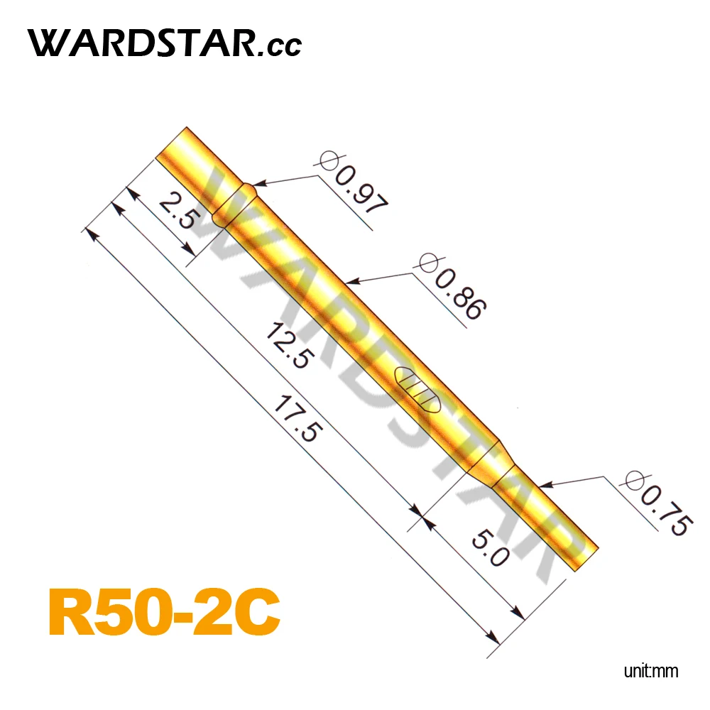 

100pcs/lot R50-2C Length 17.5mm Spring Test Probes Receptacle Wholesale