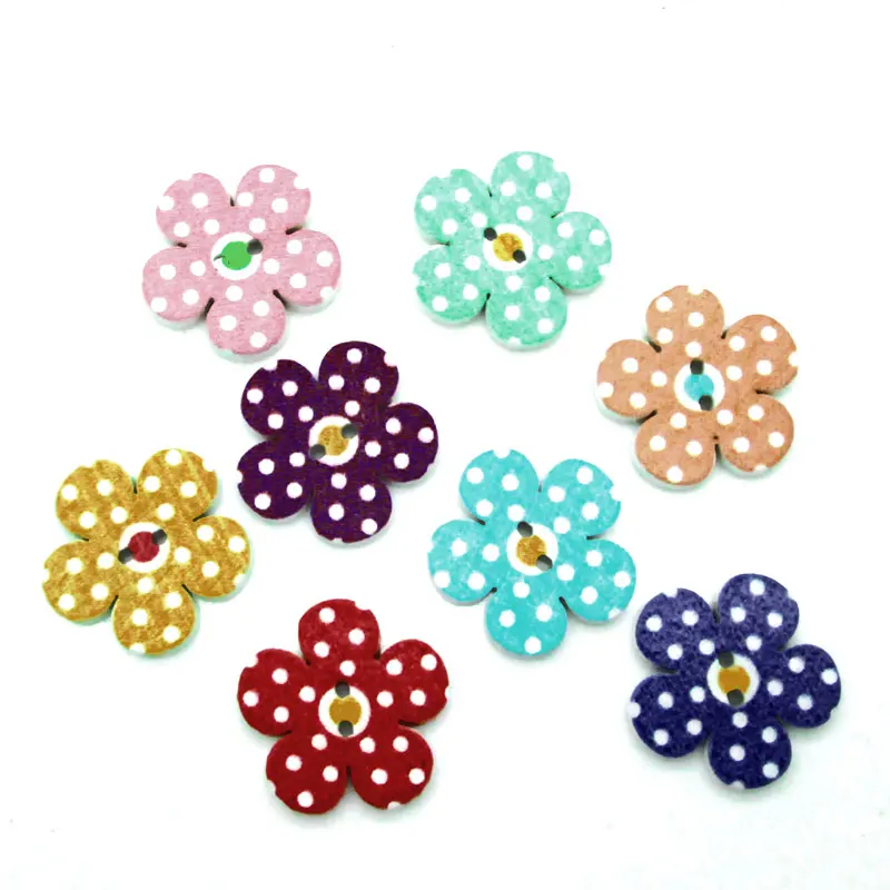 

50pcs Mixed Flower Wooden Buttons For Clothes Knitting Needles Crafts Sewing Scrapbooking DIY Fabric Needlework Accessories