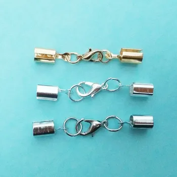 

crimp ends leateher cord necklace ropes crimps end tips w/loop lobster clasp jump rings round adjustable foldover jewelry set