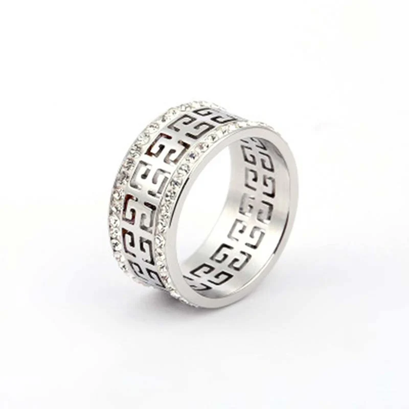 

stainless steel rings for women wedding band jewelry accessories antique silver finger engagement ring female lovers zircon