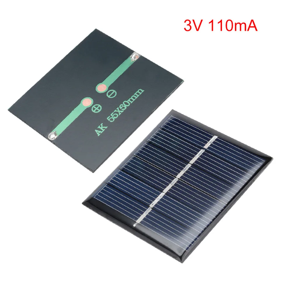 

Uxcell Newest Hot Sale 5Pcs/lot 3V 110mA Poly Mini Solar Cell Panel Module DIY for Phone Light Toys Charger 60mm x 55mm
