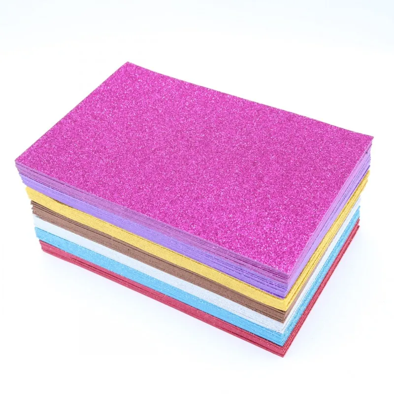 10pcs A4 Colored EVA Dust Sponge Paper DIY Handmade Scrapbooking Craft Flash Foam Paper Glitter Manual Art Materials Supplies